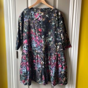 MARIMEKKO Watercolor Print Babydoll Dress size 36